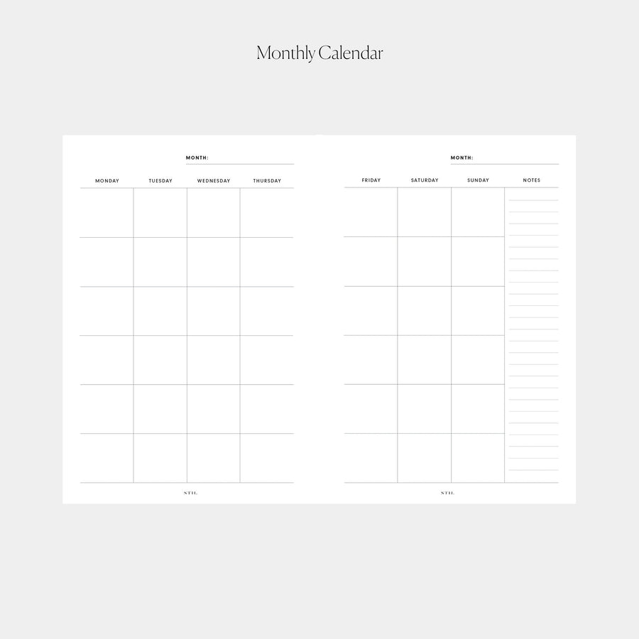 Monthly Calendar Insert (6-Ring)