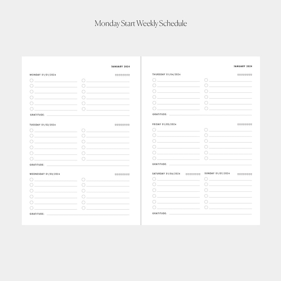 2024 daily printable inserts for A5 planners