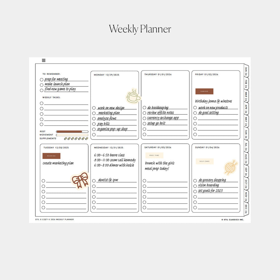 STIL x Cozy K 2026 Digital Planner