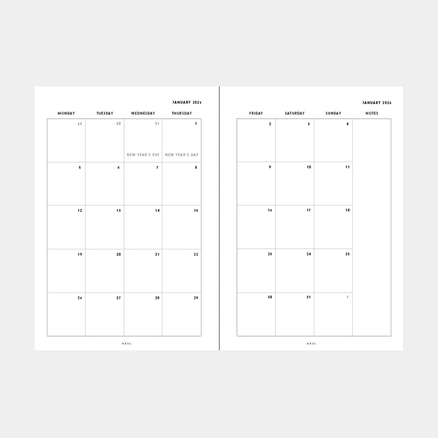 2026 Daily Planner Insert Jan-Jun (6-Ring)