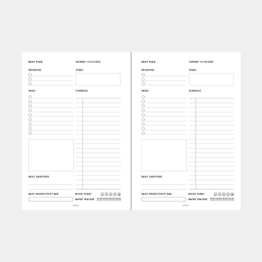 2026 Daily Planner Insert Jan-Jun (6-Ring)
