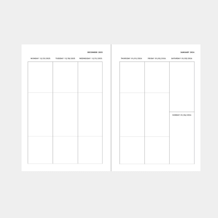 2026 Weekly Planner Insert - Monday (6-Ring)