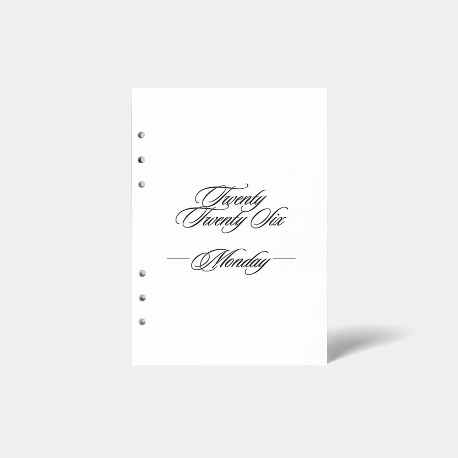 2026 Weekly Planner Insert - Monday (6-Ring)