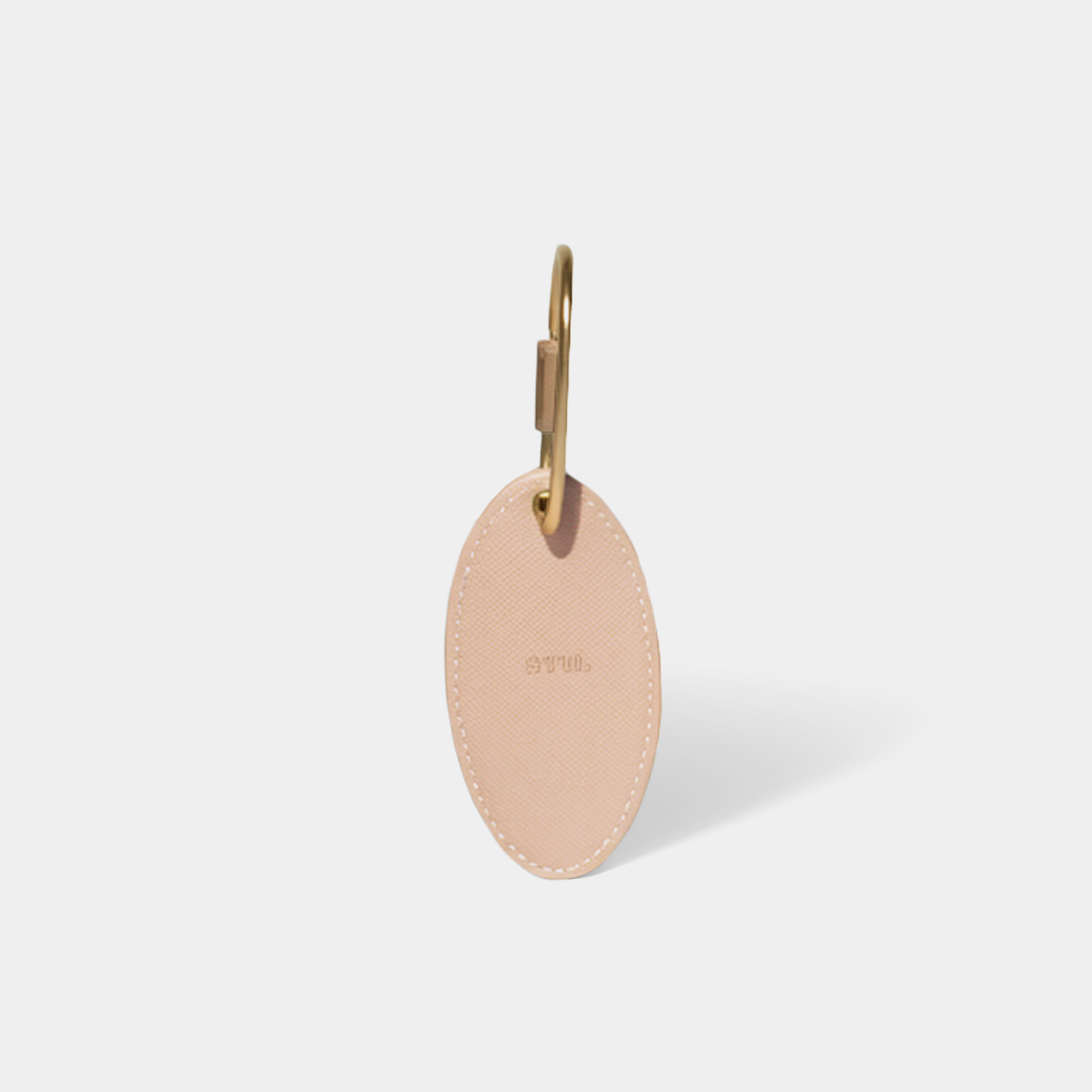 Monogram Keychain | Beige Saffiano