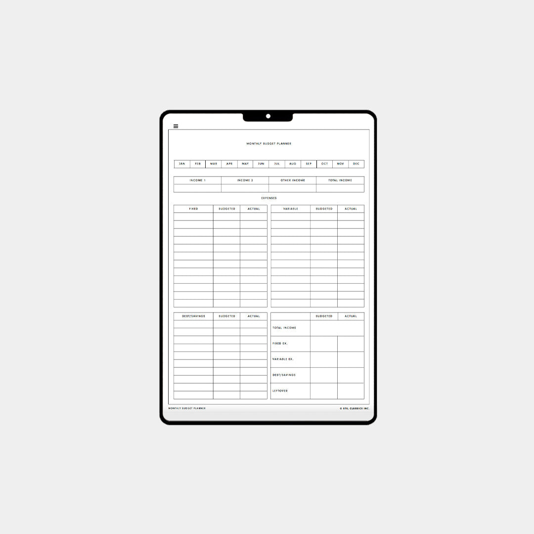Digital budget planner stil