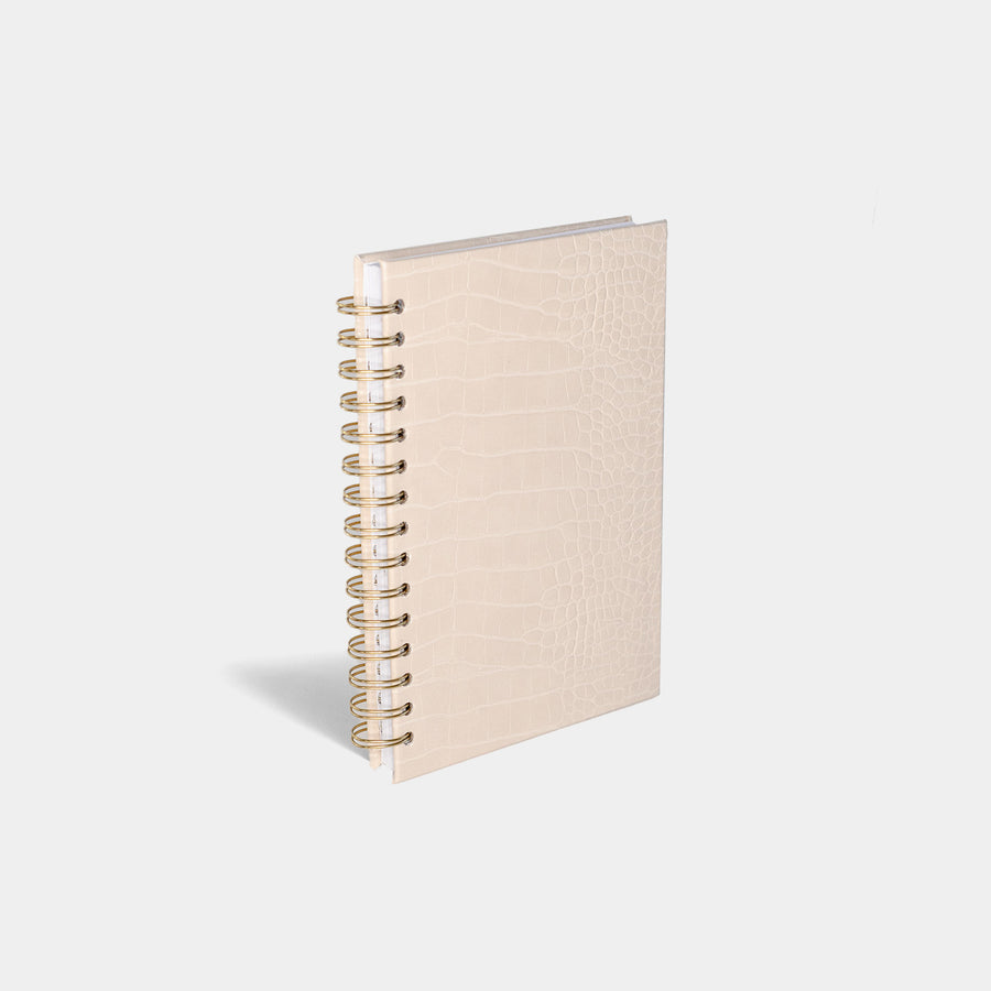 Croc Coil Notebook | Beige