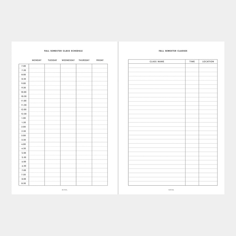 College Planner Insert (6-Ring)