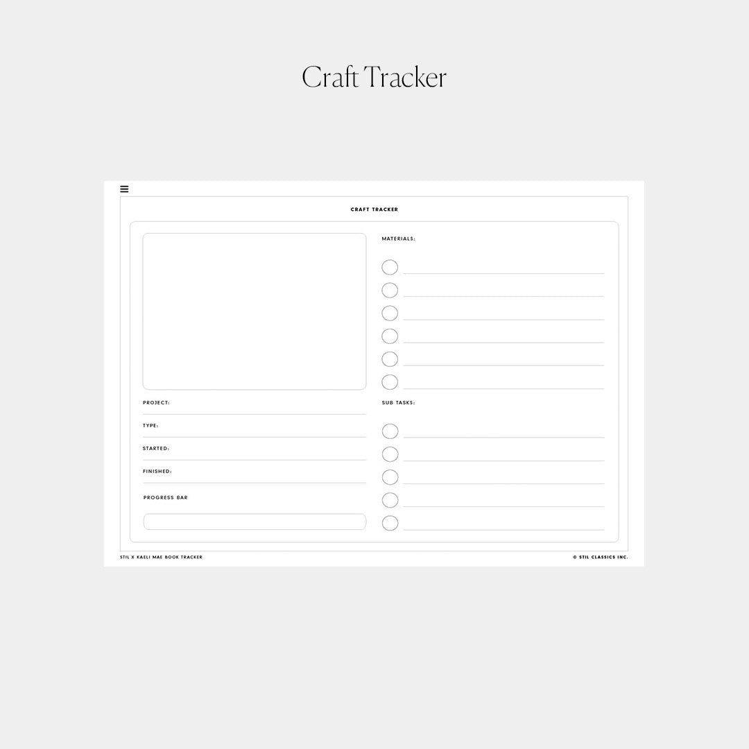 STIL x Cozy K Digital Craft Tracker