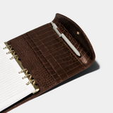 Personal Wide Binder | Dark Chocolate Croc