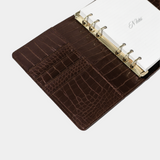 Personal Wide Binder | Dark Chocolate Croc