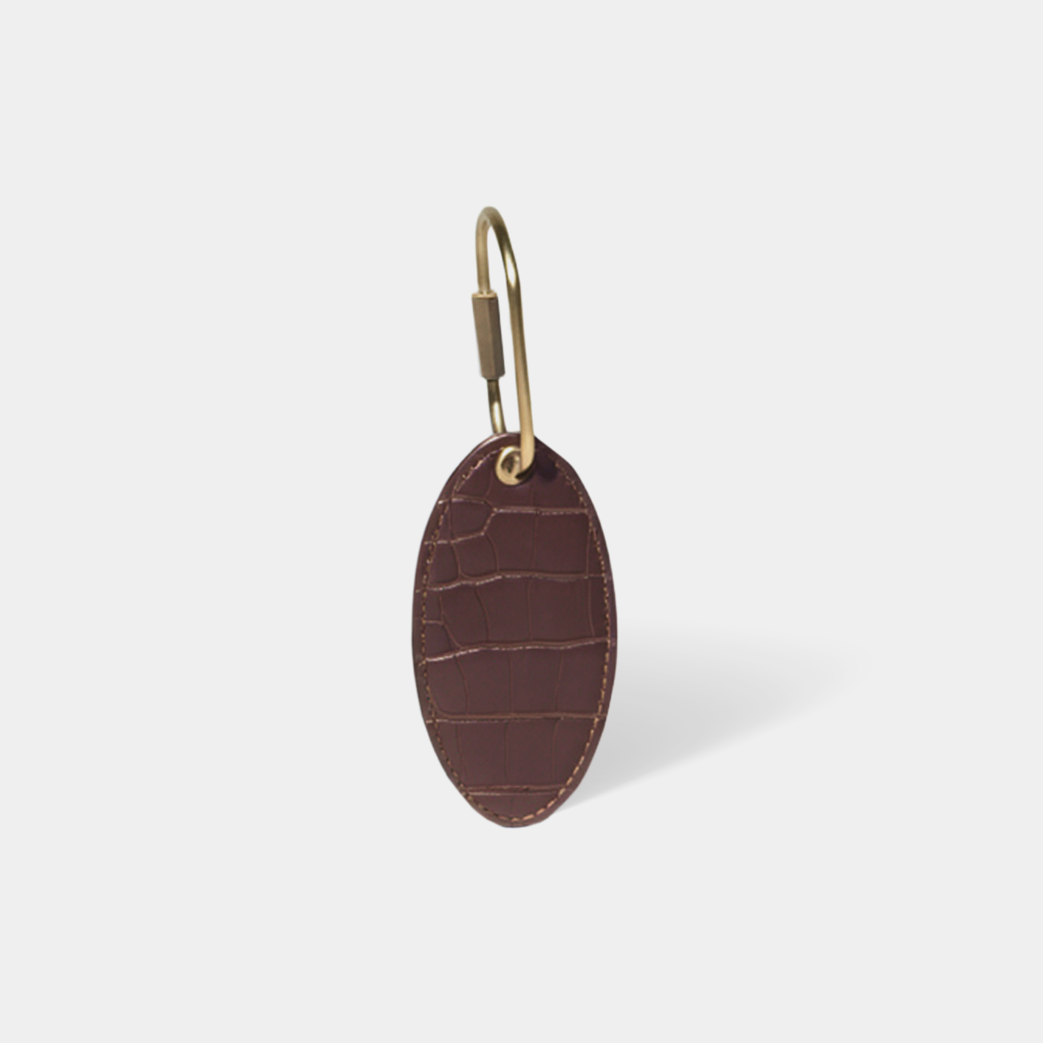 Monogram Keychain | Dark Chocolate Croc