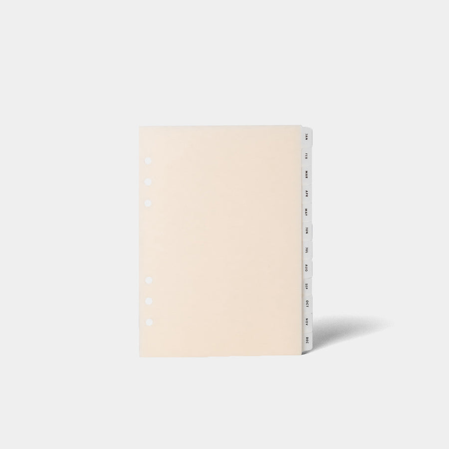 Monthly Planner Divider Tabs (6-Ring) | Beige