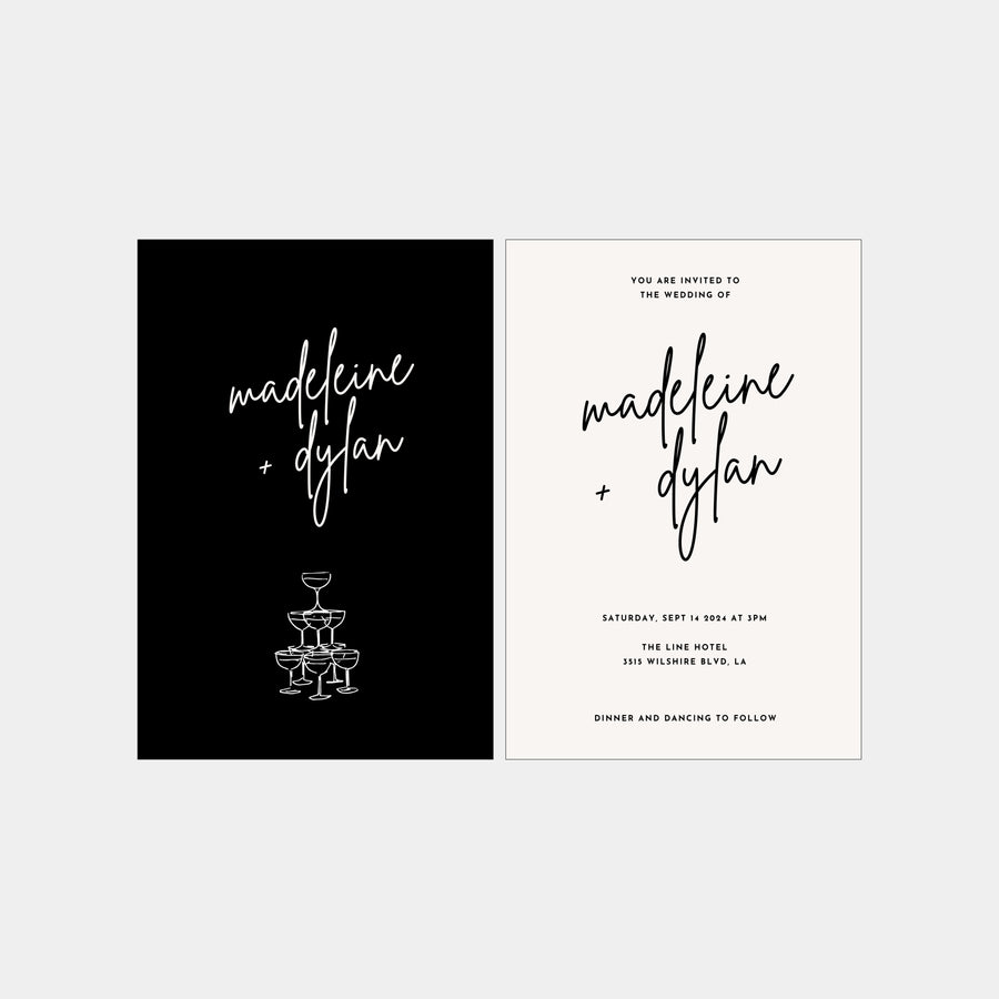 Printable Wedding Invite | Black & White