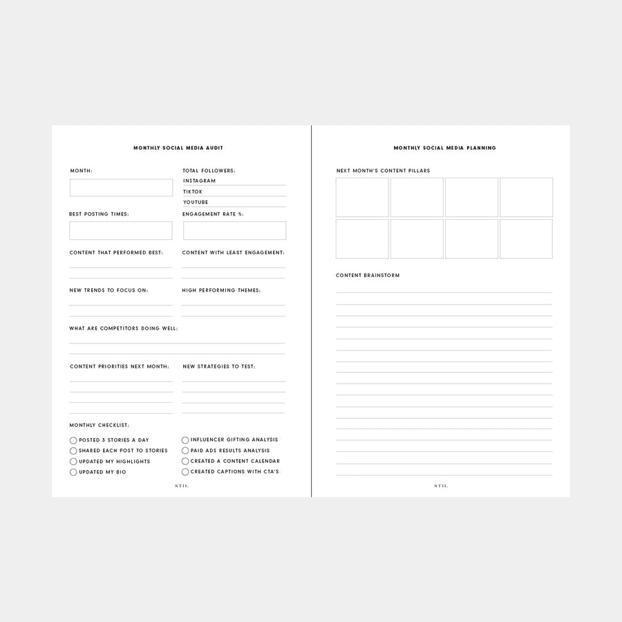 Social Media Planner Insert (6-Ring)