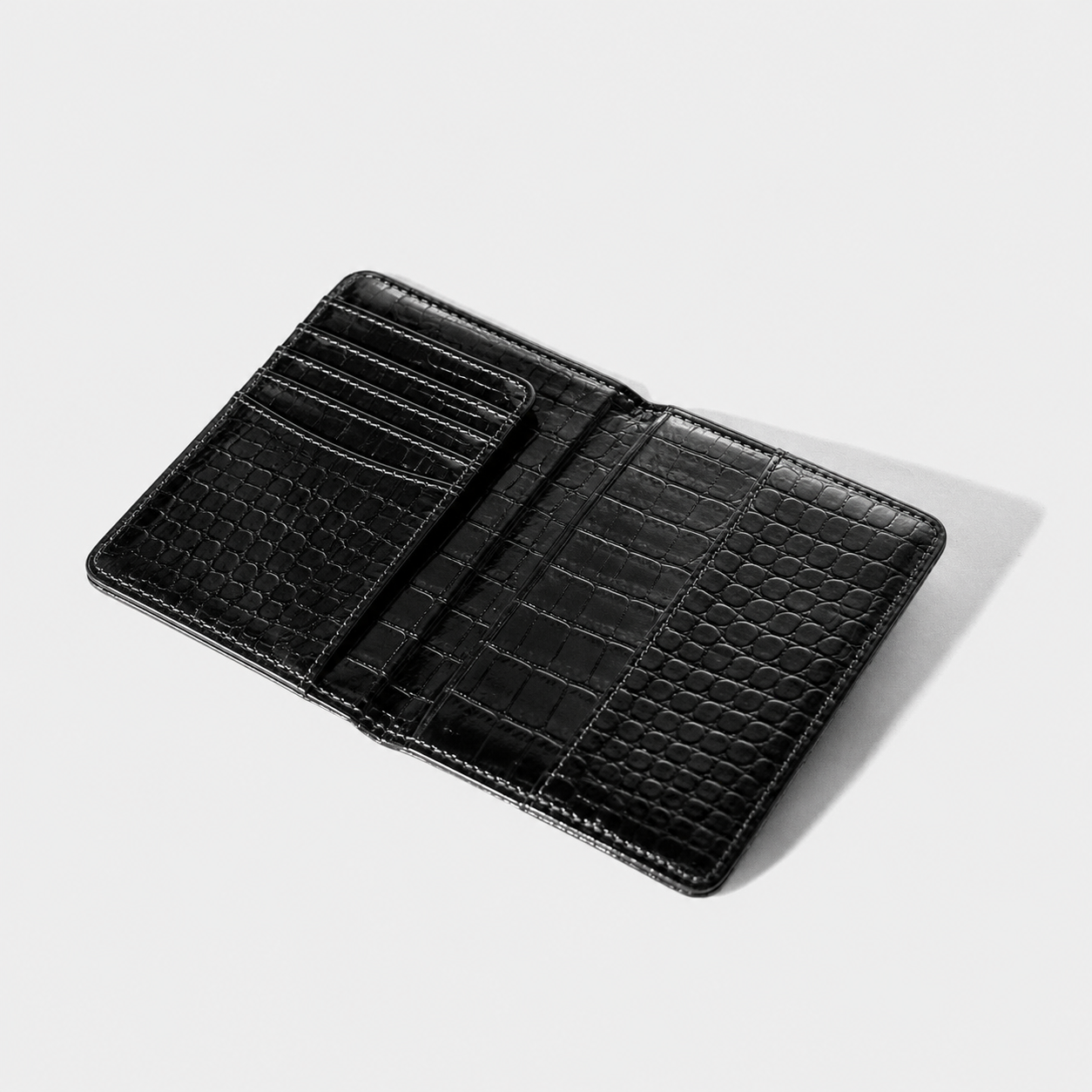 Passport Holder | Black Croc