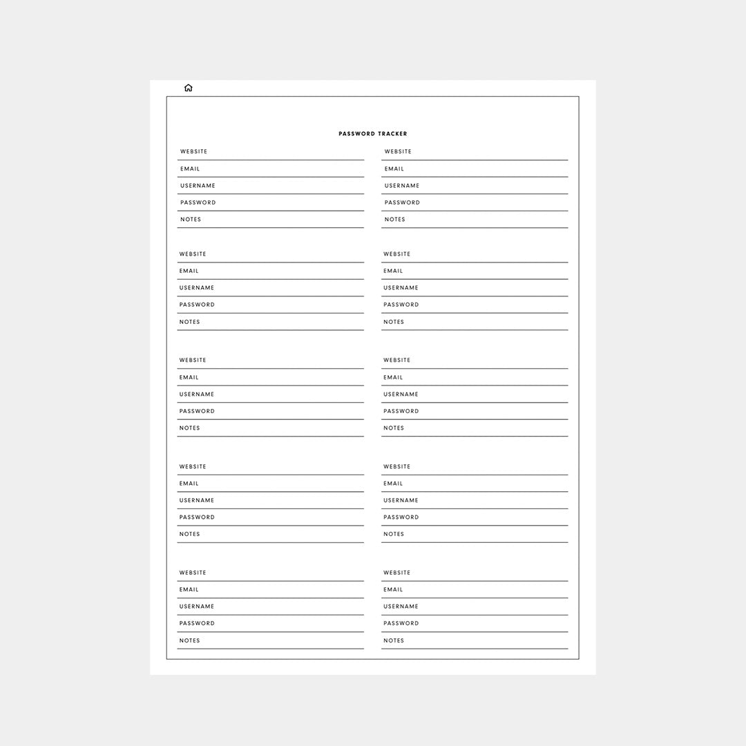 Digital Password Tracker
